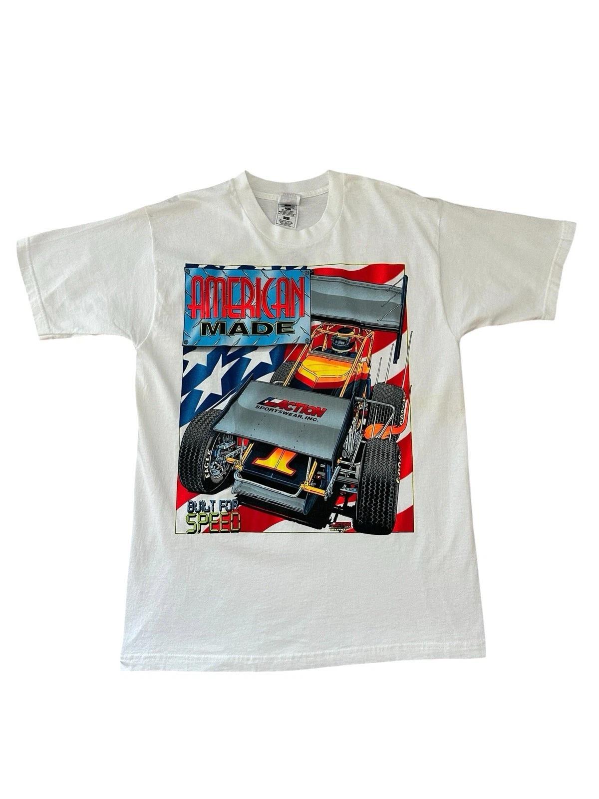 

Vintage Sprint Car Racing T Shirt Men’s Large White Funny Car Dirt Track 90’s 2XL