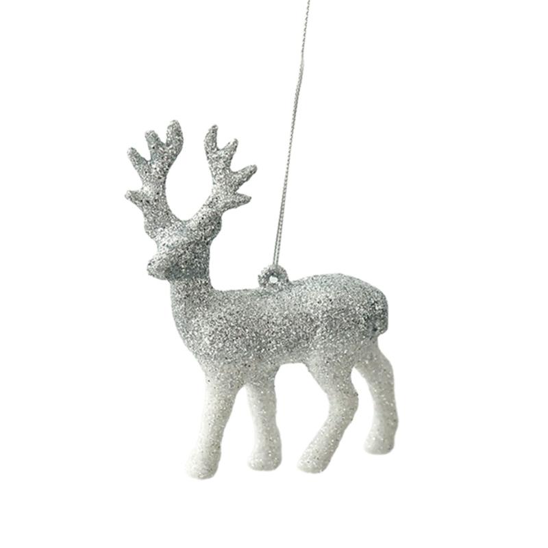 Shimmering Deer Christmas Tree Decoration, Plastic Ornament with Integrated Hanging Loop for a Bright Seasonal Accent