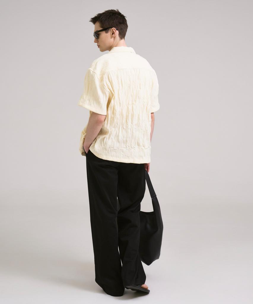 SSIN AND LEE Coastal Crinkle Open Half Shirt Ivory