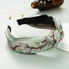 Pretty Boho Floral Embroidery Tape Headband for Lady Girls Shopping Party Headpiece Top Bow Knot Hairband for Women Head Wears