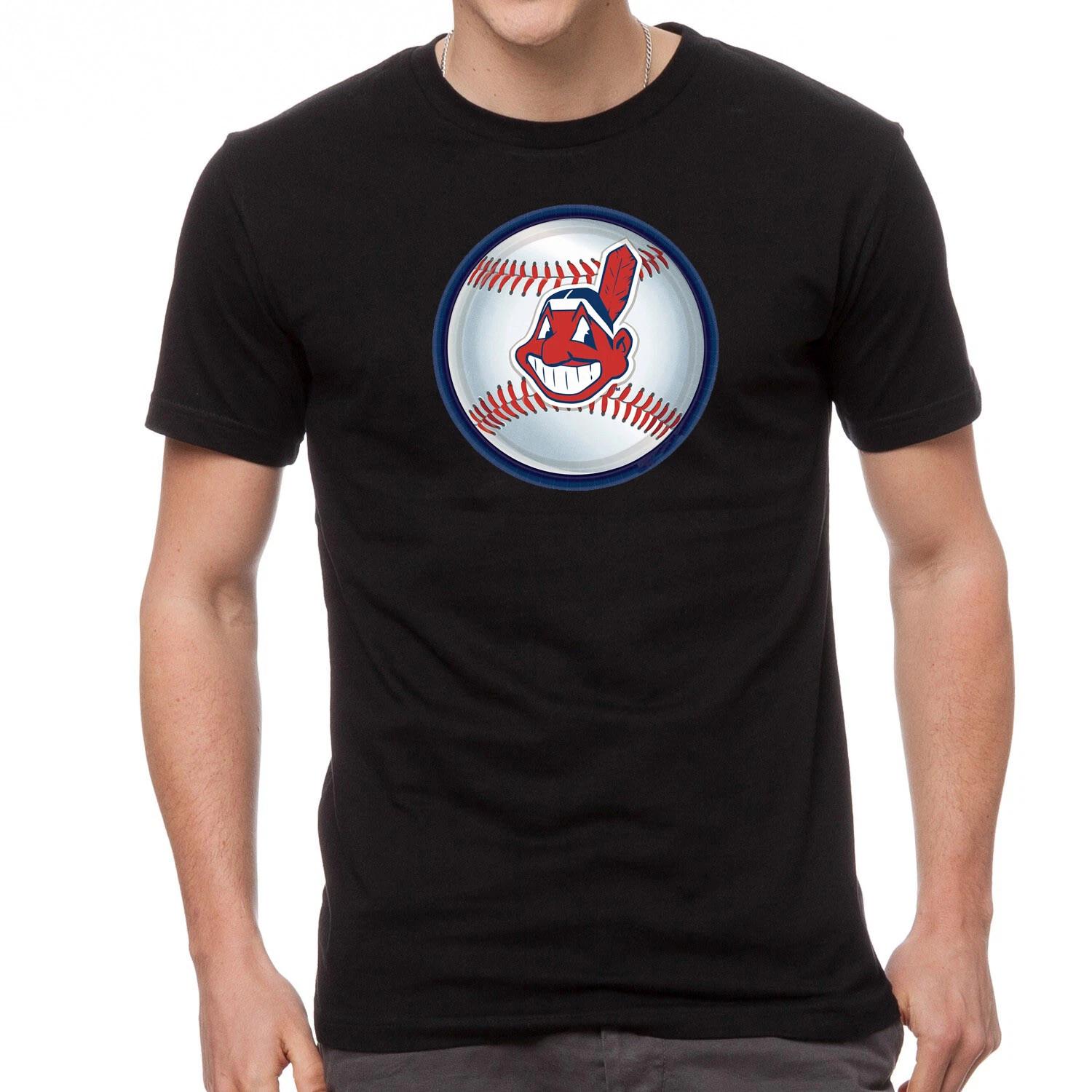 Черная футболка с логотипом Cleveland Indians -594- 3XL