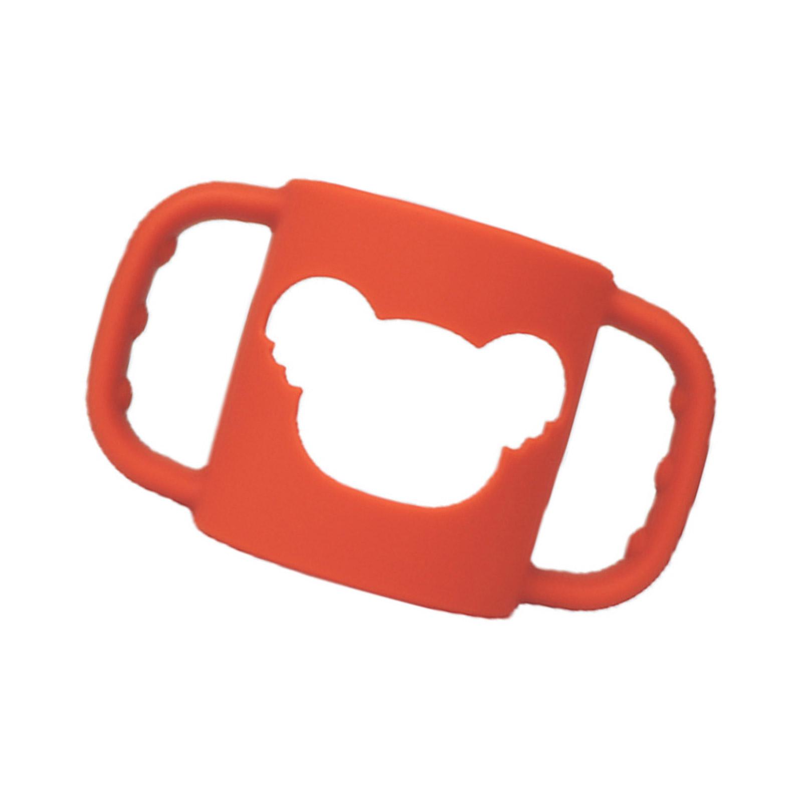 

Надежная ручка-держатель для бутылочек, удобный для детей, чехол-держатель, аксессуар для бутылочки для кормления младенцев, легкий переход оранжевый