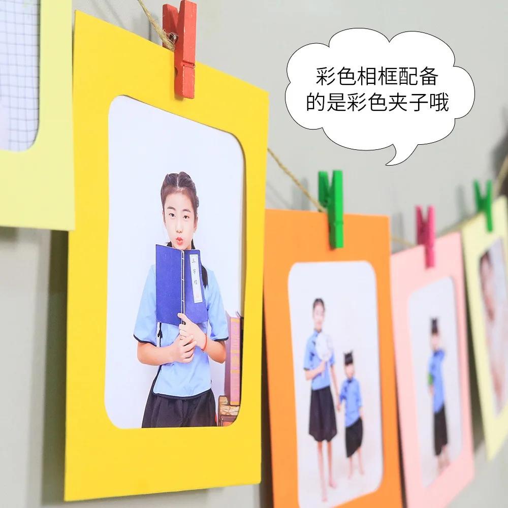 Colorful Clip Photo Frame Banner Creative Ins Hot Girl's Bedroom Decorative Photo Banner Children's Room Wall Garlands Decor