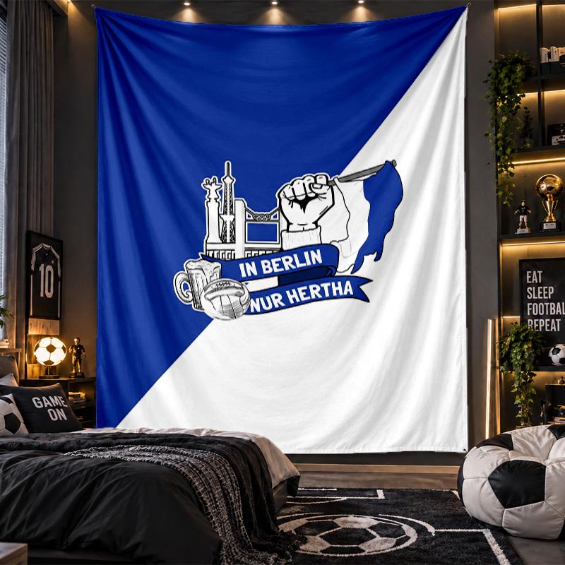 Wandbehang Tapisserie Hertha BSC FC Drucktuch für Wohnzimmer Schlafzimmer Heimdekoration