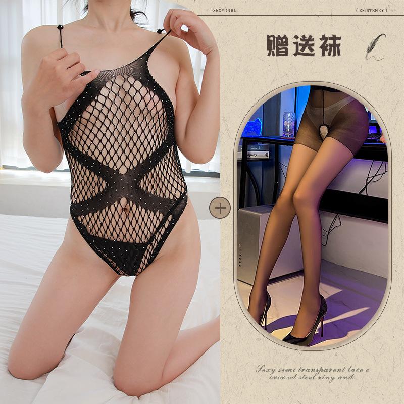 Sexy underwear European and American sexy netwear net socks hot diamond gypsy women's onesie