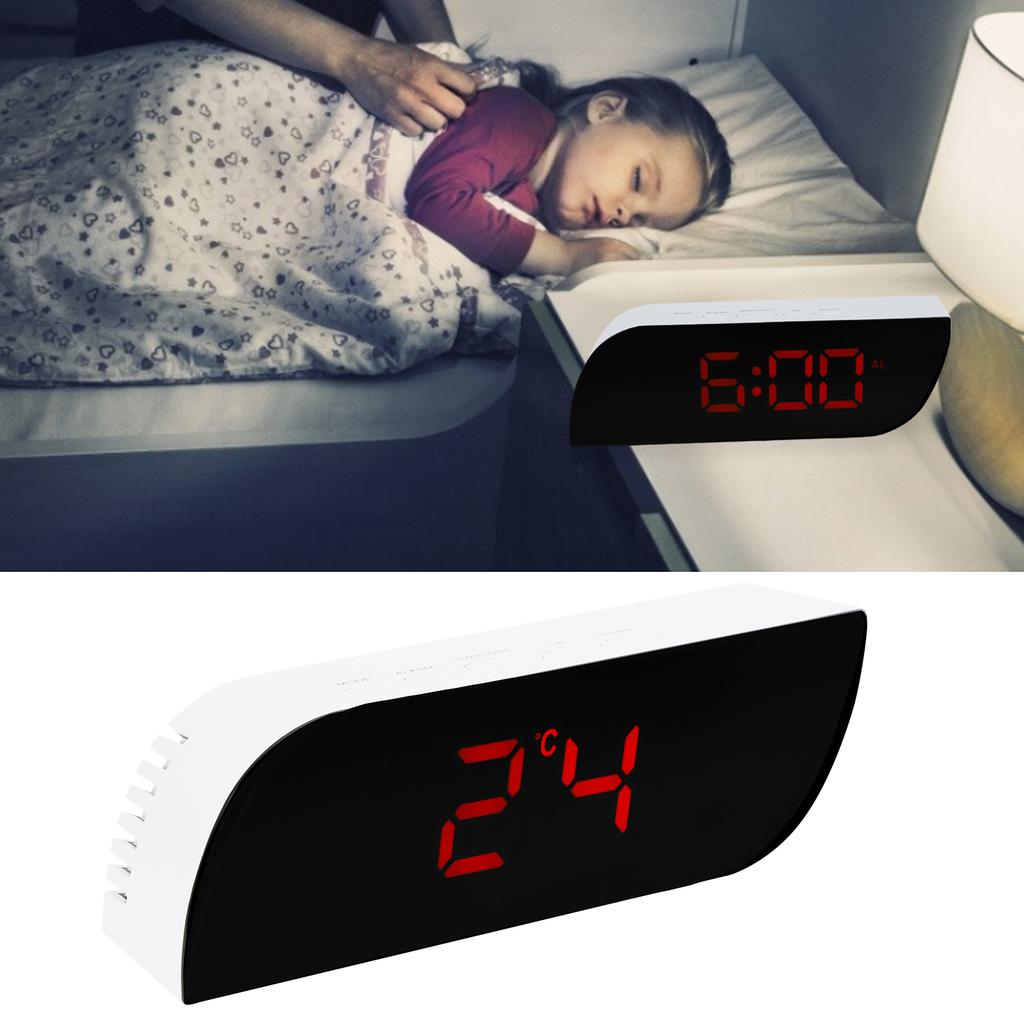 LED Digital Clock 12 24 Hour Conversion Adjustable Brightness Bedside Alarm Clock GHY 0801Red
