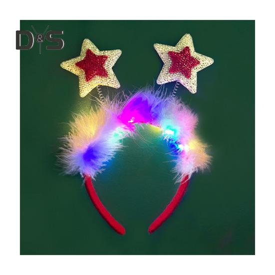 

Женский обруч для волос для девочек, светодиодный рождественский ободок с изображением оленей Санта-Клауса, декоративный ободок для волос в мультяшном стиле, повязка на голову для косплея, реквизит для фотосъемки B