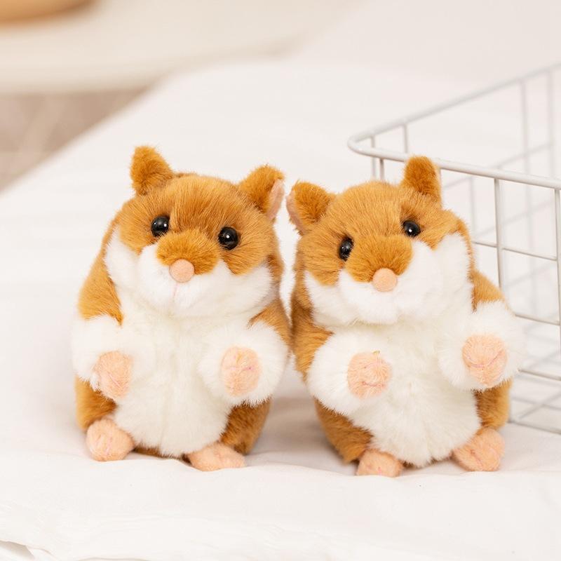 Standing Hamster Plush Toy 13cm Cute Stress Relief Stuffed Animal PP Cotton Filled Desk Buddy Doll