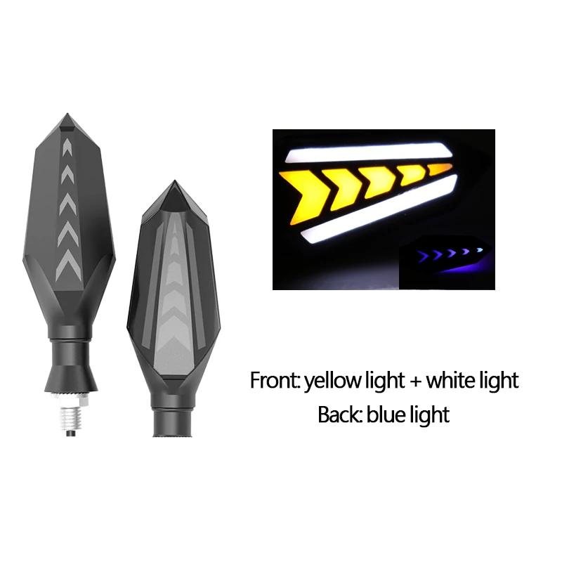 2x Universal DRL Led Daytime Running Lamp LED Motorcycle Turn Signal Light Flowing Flashing Indicator Blinker Moto Rear Light White Yellow