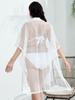 Aesthetic Casual Plus Size Mesh Patchwork Dress Women Fashion Design Loose Short Sleeve Dresses Female Summer Chic Hollow Out Lapel Clothing Lady