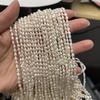 1Strand Natural Freshwater Rice Pearl Beads 3-4mm Straight Hole 36cm Mini Oval Pearl Strand For Dainty Layer Necklace DIY Jewelry Making