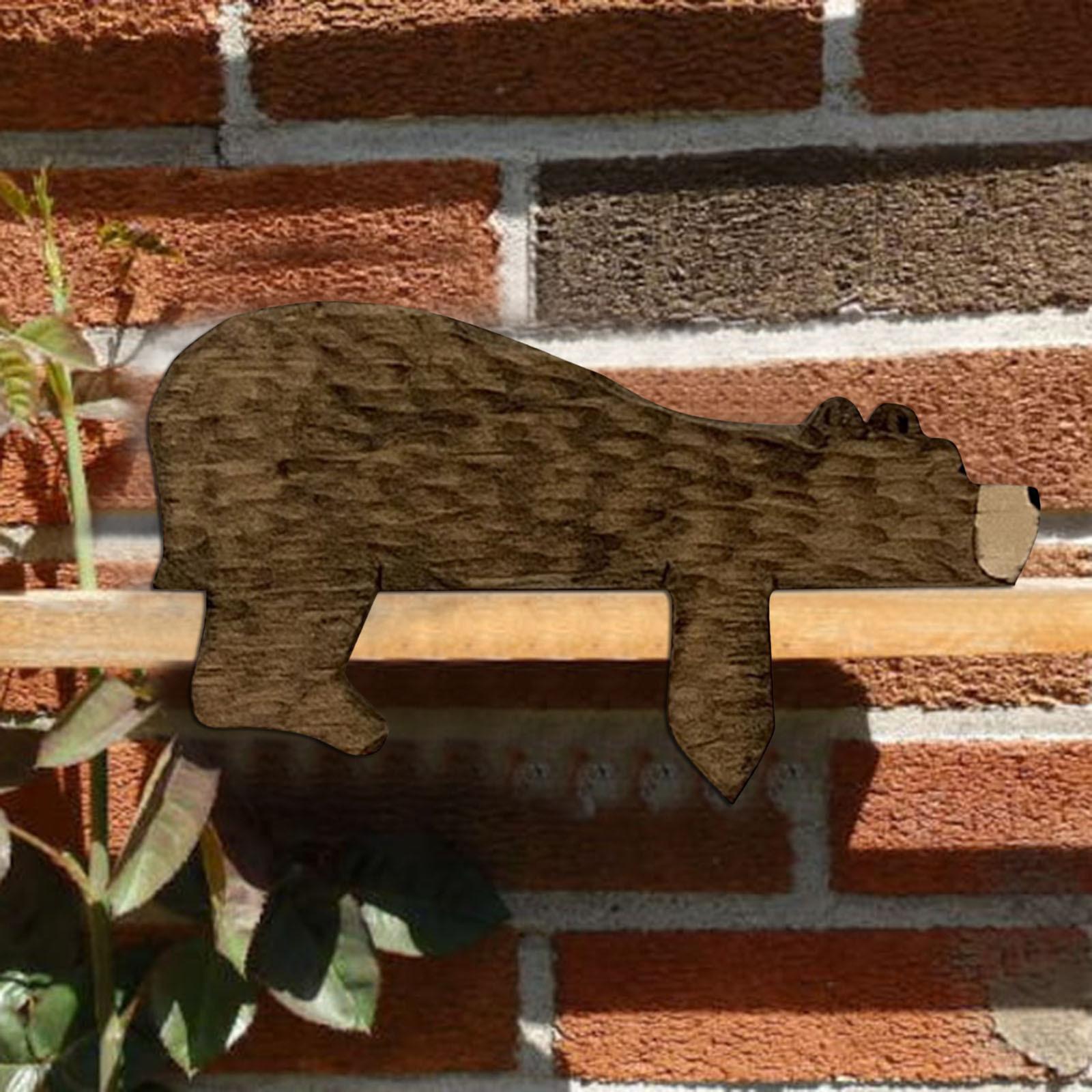 

Charming Wooden Bear Door Topper As Corner Sculpture Decor in Home or Office Decoration Gel Decorative Figurines
