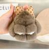 Rabbit Doll Bag Pendant Fashion Pluff Bunny Keychain Fluffy Cute Play Dead Rabbit Bowknot Smooth Rabbit Fur Keychain Girl Friend