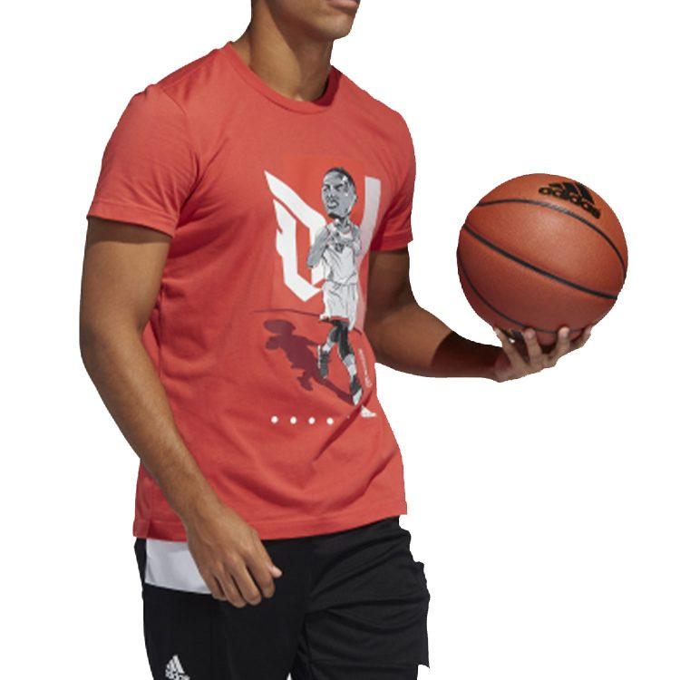 Adidas T Shirts Men's Honor Red Crew Neck Moderate Straight Fit FT8837