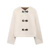 Womens Faux Shearling Double-Breasted Coat Winter Warm Long Outerwear Casual Style