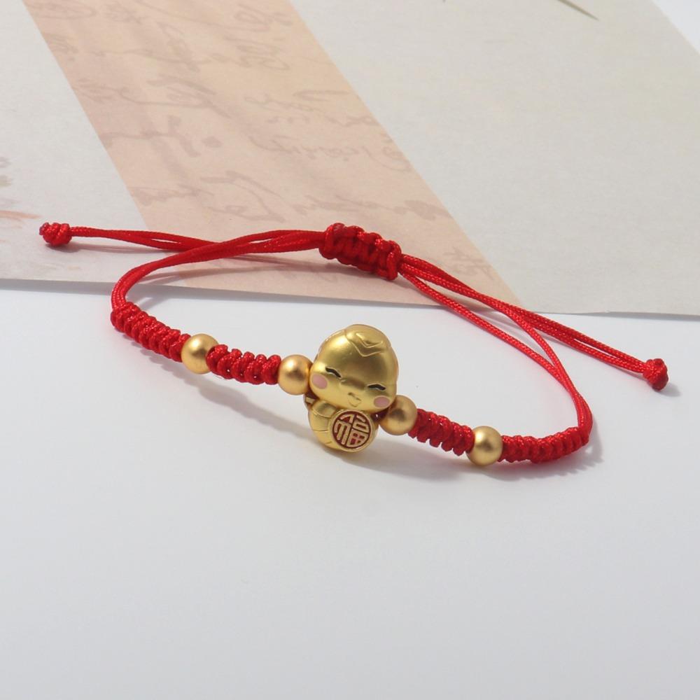 Chinese Style Lucky Red Rope New Year Fortune Bracelet Cute Snake Year Bracelet  Women