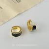 Maillard Autumn and Winter Light Luxury High-end Earrings Circle Women's Round Amber Earrings Retro Ear Clips Without Ear Piercings