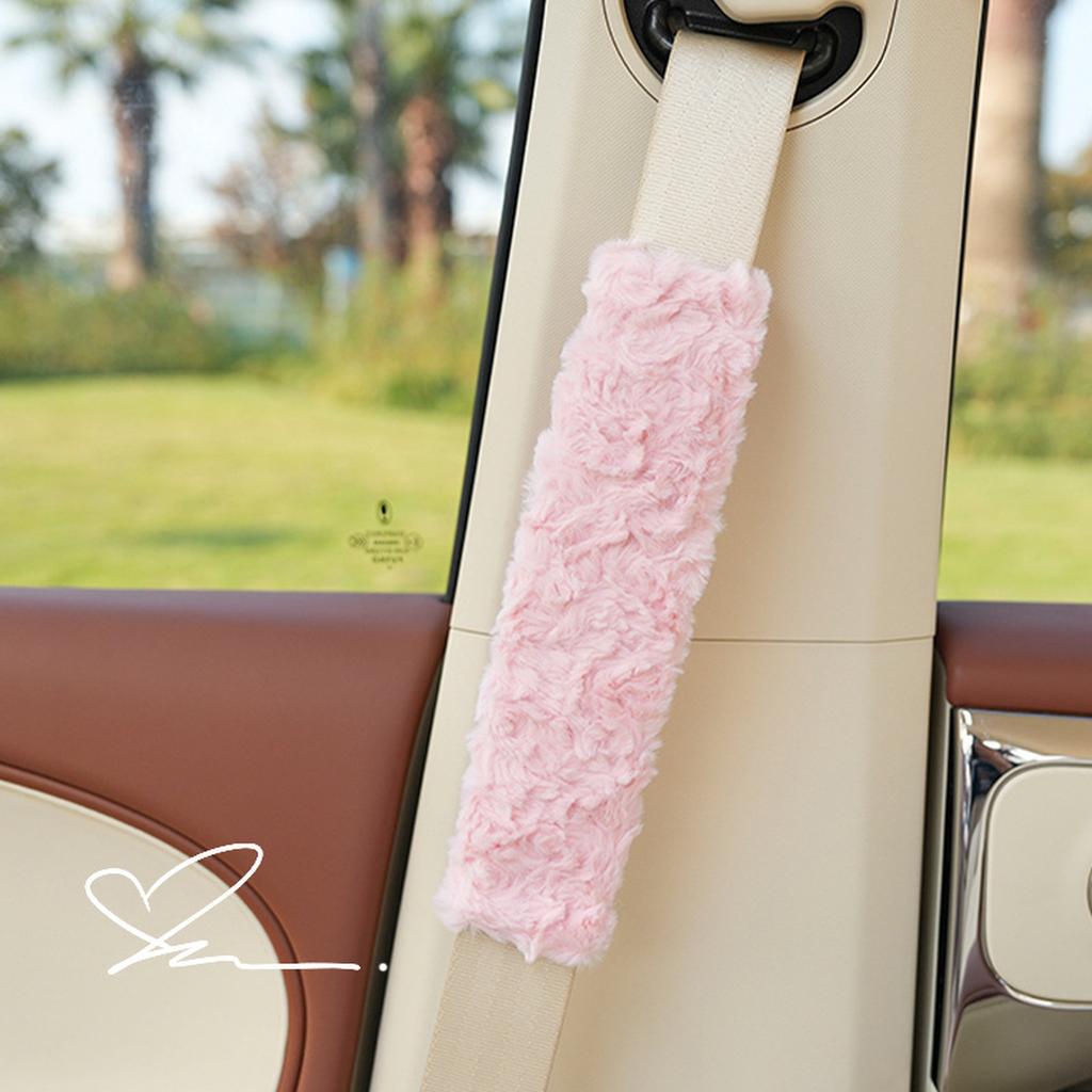 Car seat belt shoulder cover plush cute safety belt protective cover interior accessories decorated winter women