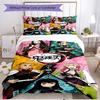 3pcs Duvet Cover Set (1*Duvet Cover + 2*Pillowcase, Without Core), Demon Slayer Print Soft All‑Season Bedding Set, Home Bedroom Decor Gift