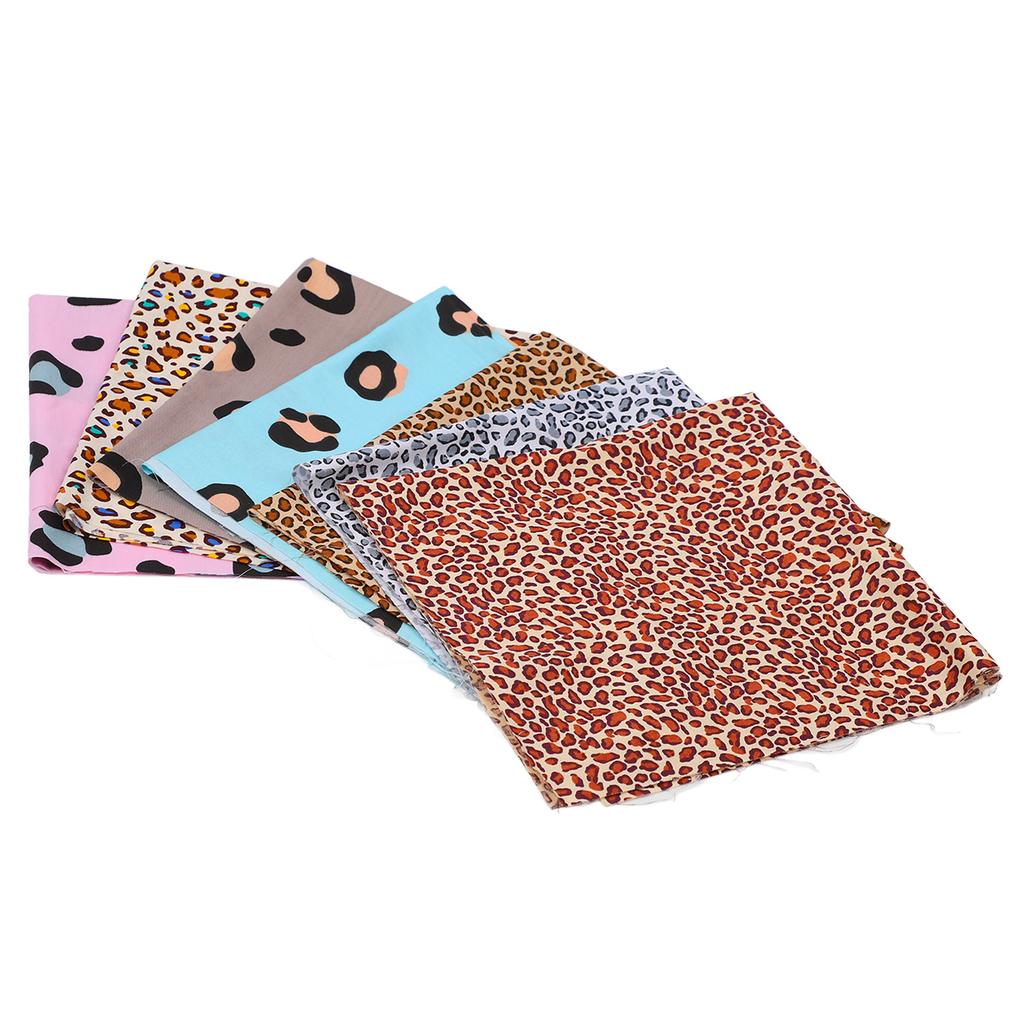 Leopard Print Fabric 19.7in Wide Assorted Styles Soft Breathable Light Multi Purpose Quilting