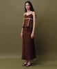 Beiodeu Suede Long Skirt_Brown