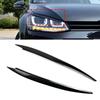 2PCS Car Headlight Eyebrow Eyelid Cover Trim ABS Carbon Fiber Eye-catching For VW Golf 7 VII GTI GTD R MK7 2013-2017