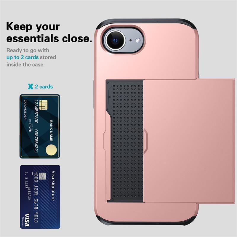 Suitable IPhone17e Phone Case 16SGP Slide Card Two-in-one Wallet SE3 Protective Cover