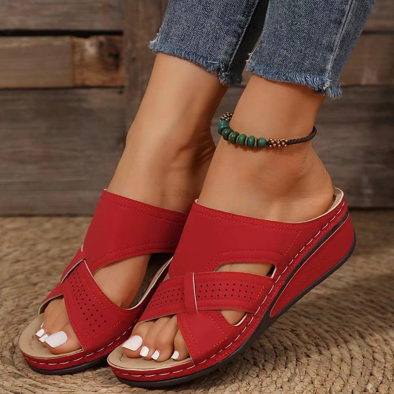 Cross-border Foreign Trade Large-size Slippers Women's Summer New European and American Fish Mouth Hollow Women's Shoes