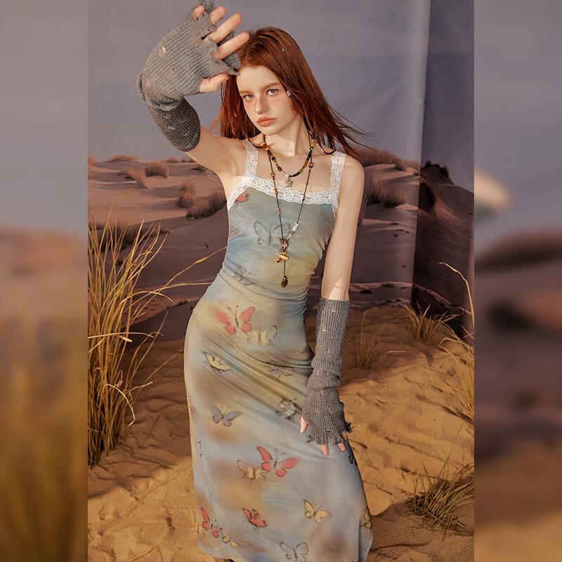 UNIFREE Boho Mesh Lace Maxi Dress