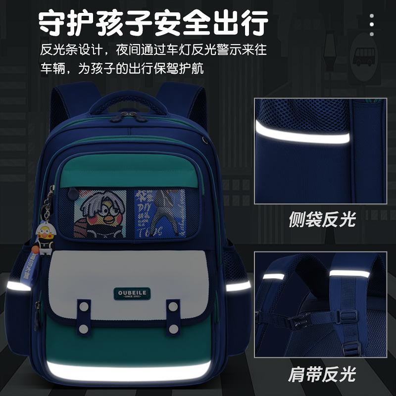 Schoolbag popular schoolbag primary school students 1-1-1 grade children reduce the burden of spine protection large capacity backpack high quality