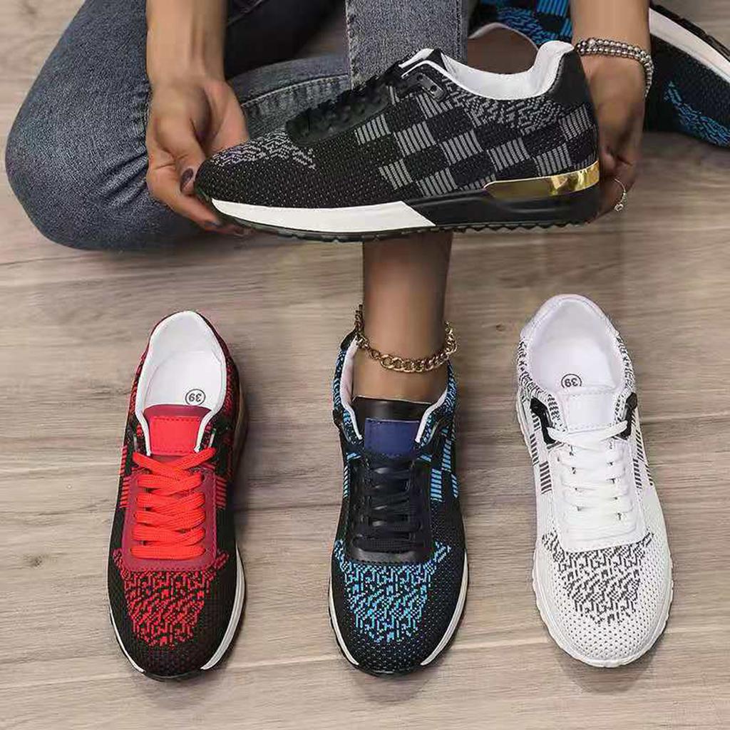 Women's Sports Shoes Thick Sole Single Shoes Round Head Casual Mesh Shoes