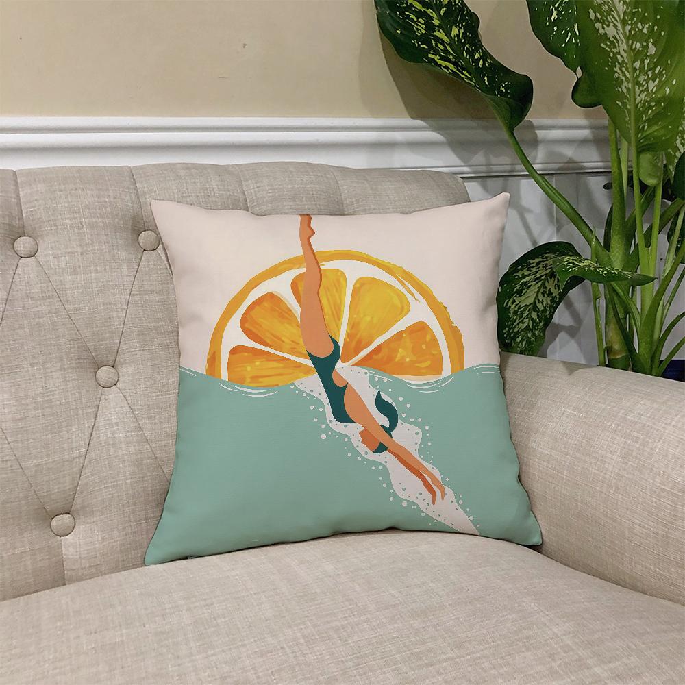 A-Aperol S-Spritz Logo Cushion Cover Square Sofa Cushion Cover Casual Skin-Friendly Comfortable Pillow Cover