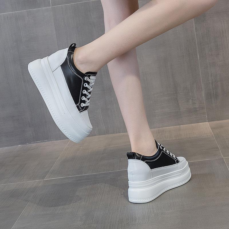 Casual little white shoes women's 2025 new daily versatile sports thick sole inner height increase little white shoes fashion trendy cool style