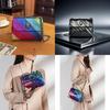 Stylish Colorful Rainbow Patchwork Shoulder Bag With Chain Strap For Women