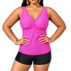 Women's High Waist Tank Top and Swim Shorts Two Piece Swimsuit Set for Summer Beach