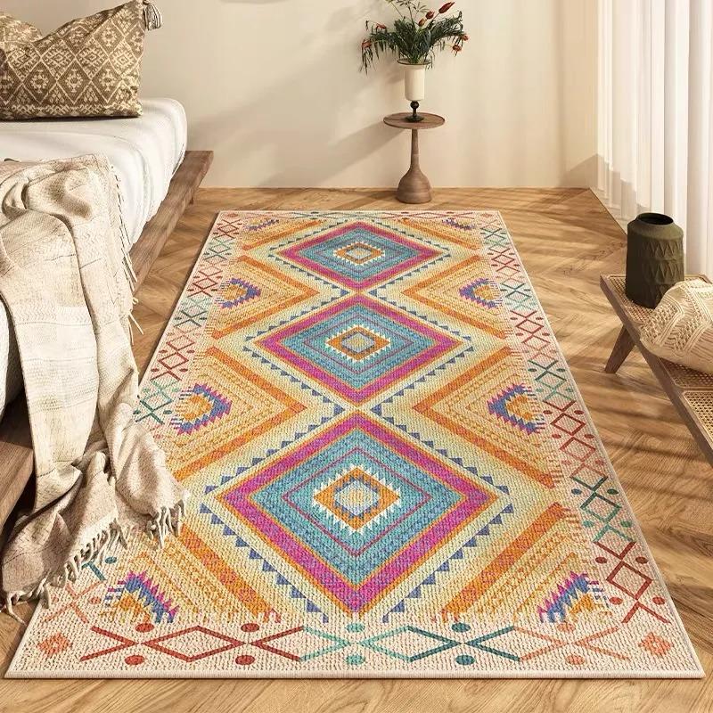 Vintage Persian Carpet for Living Room Bedroom Bohemia Turkish Morocco Ethnic Rugs UnSlip Mandala Geometric Door Mat Poster Mat