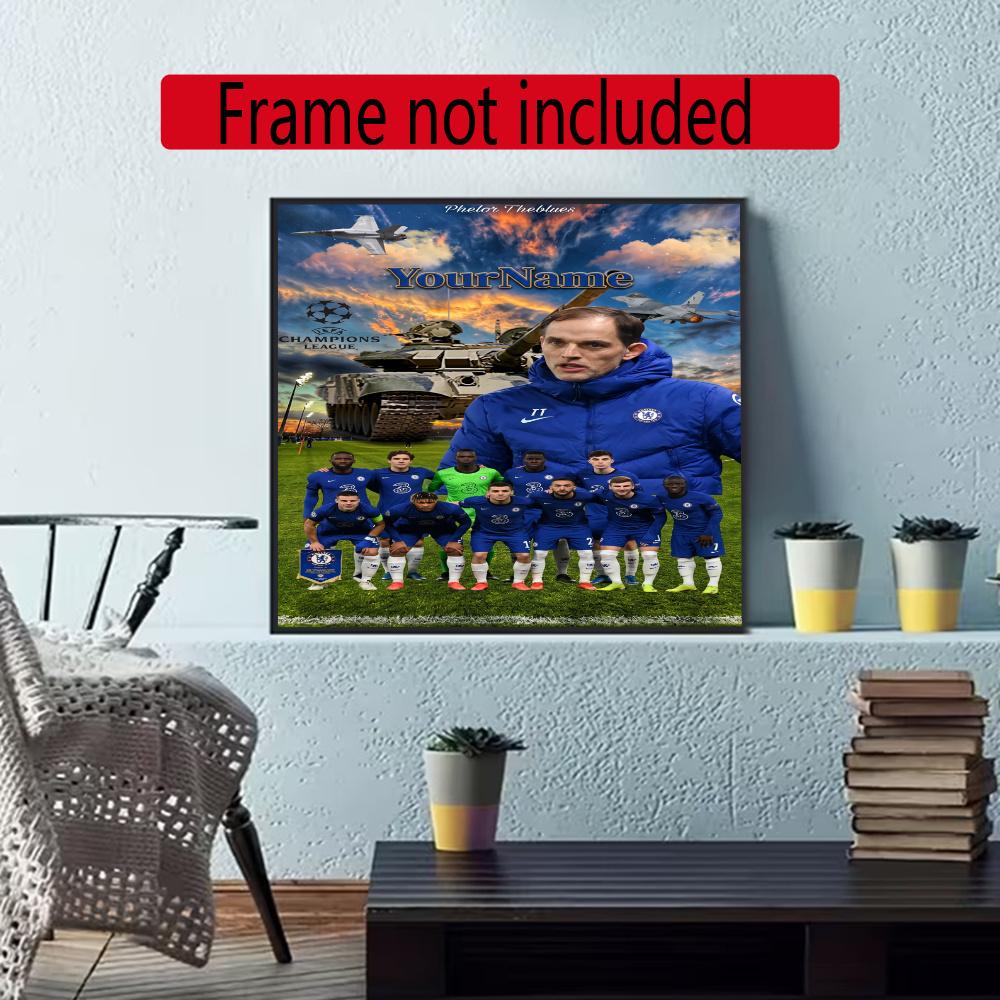 Chelsea Fc Customize Your Name Diamond Painting Round Diamond Diy Frameless Holiday Artwork Suitable For Home Office Wall Decoration