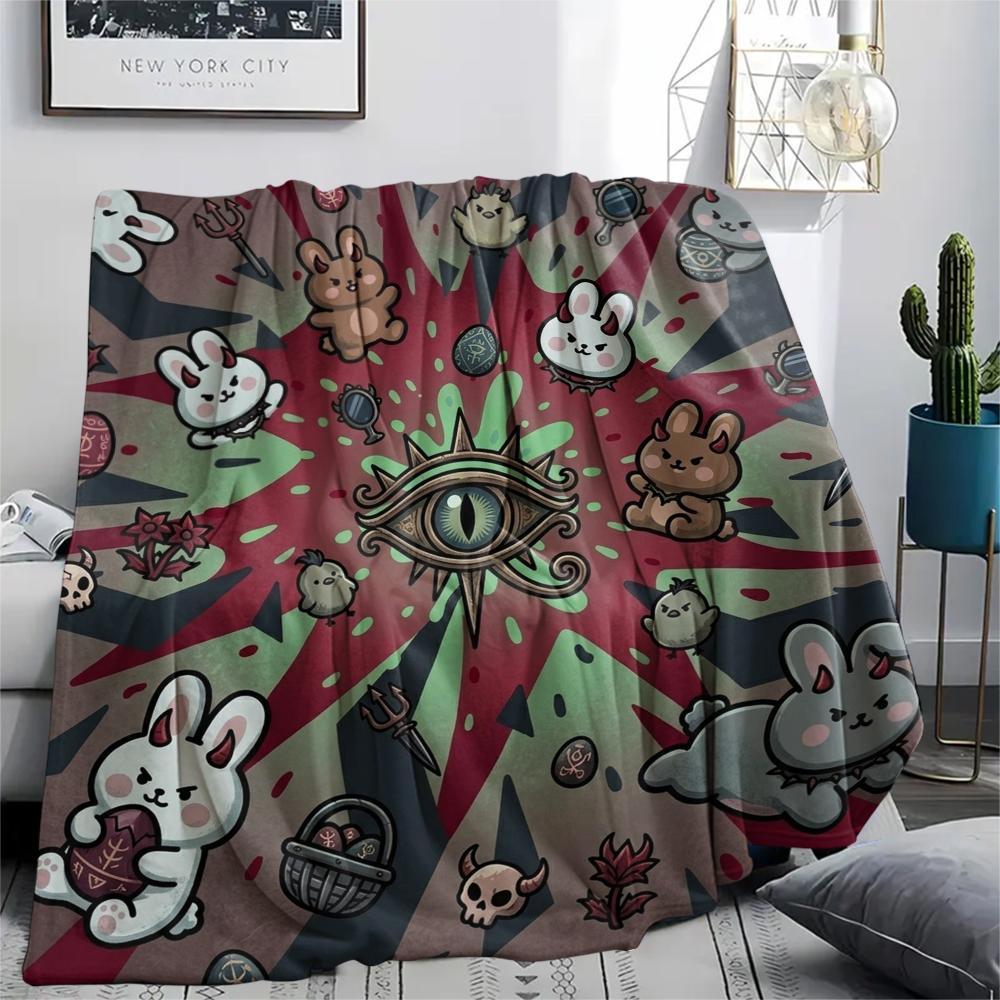 1Pc Eye of Horus Print Flannel Blanket, High quality Comfortable for All Seasons, Home Decor, Warmth and Comfort, Perfect for Christmas Gifts W31
