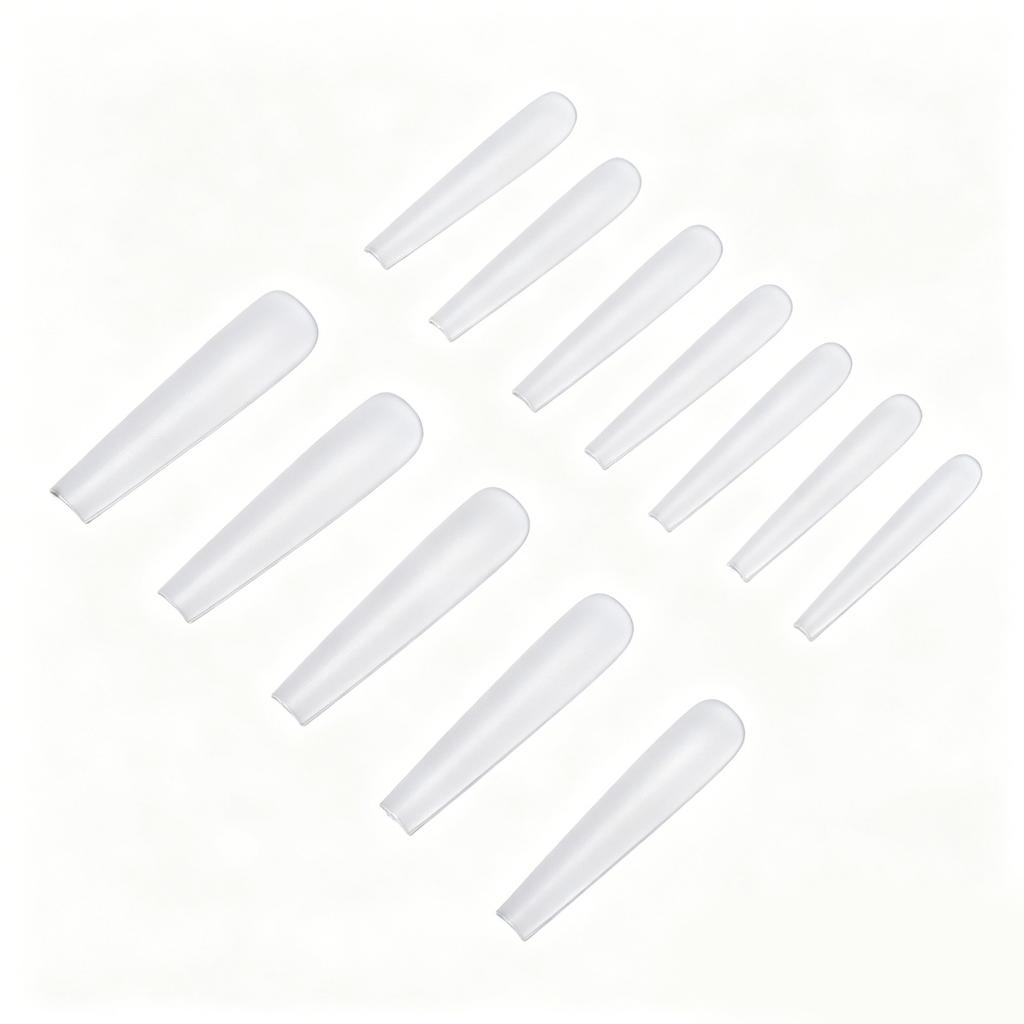 Extra Long Coffin Nail Tips No Build Semi Matte Flexible Coffin Shaped Nail Forms for Salon