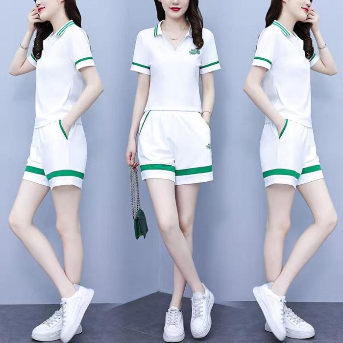 Shorts Sports Casual Suit Women's Summer Korean Style Trendy Women's Fashionable Two-piece Set Summer