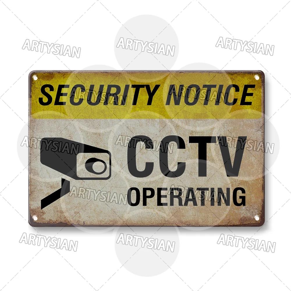 Surveillance Warning CCTV Camera Metal Sign Video Monitoring Alert Plaque Crime Prevention Facility Shop Security Poster