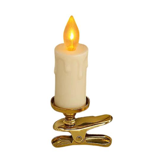 LED Clip Candle Light Set Flameless Flickering Christmas Tree Candle Lamp Electric Fake Candles for Home Christmas Party Decoration