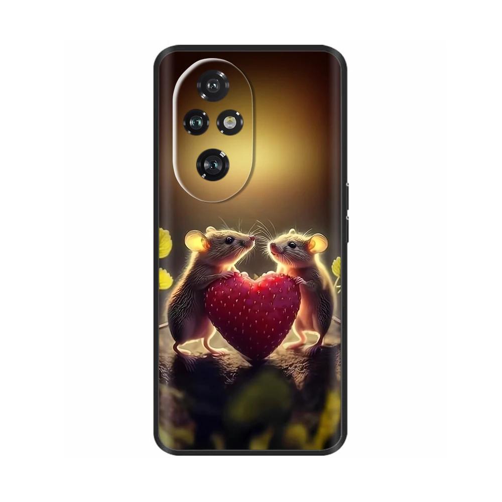 Für Honor 200 Pro Hülle Niedlich Weich Silikon TPU Coque Funda für Honor 200 Pro honor200 Handyhülle Schwarz Capas Für Honor 200 Lite