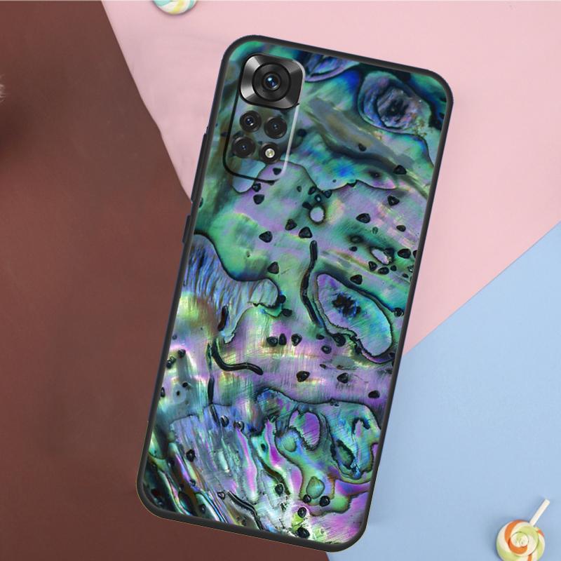 Abalone Sea Shell Texture Cover For Xiaomi Redmi Note 13 14 Pro 12 11 9 10 9S 10S 11S 12S Redmi 14C 10C 12C 13C Case