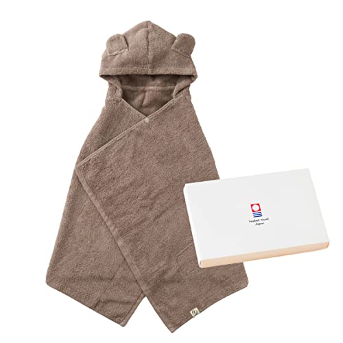 

Подарочный набор: Детский халат и пончо для купания Imabari Towel (Пудровый коричневый) - Сделано в Японии - Идеально для подарков на Baby Shower