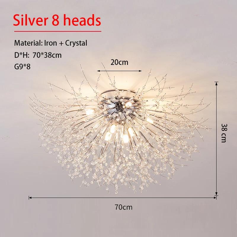 Modern Dandelion Crystal Beads Living RoomDining Room Bedroom, Ceiling Lighting Fixture Light Luxury Firefly G9LED Bulb