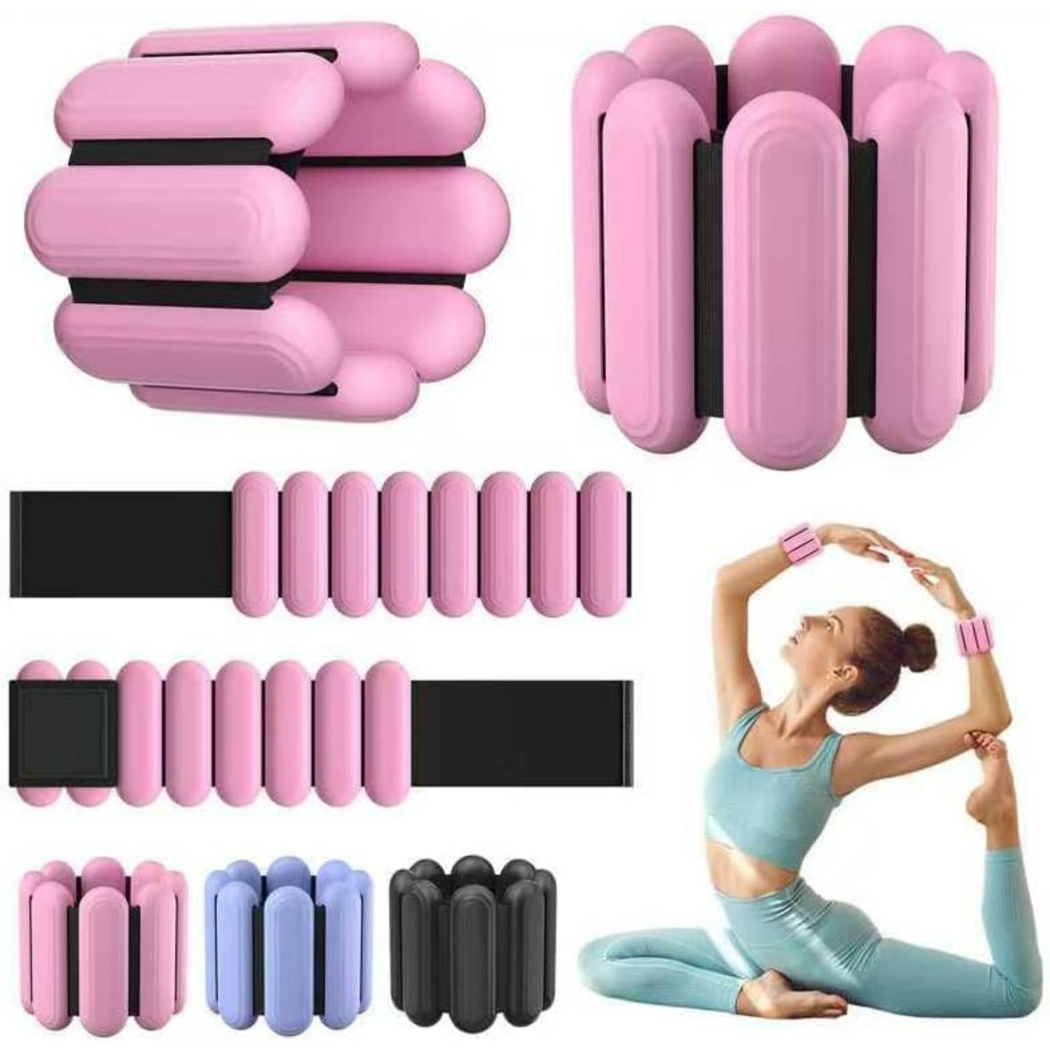 Wrist & Ankle Weights for Women, Wearable Strong Arm & Leg Weights Set of, Adjustable Ankle Weights for Walking,Yoga,Dance, Barre,Gym,Exercise,Pilates розовый