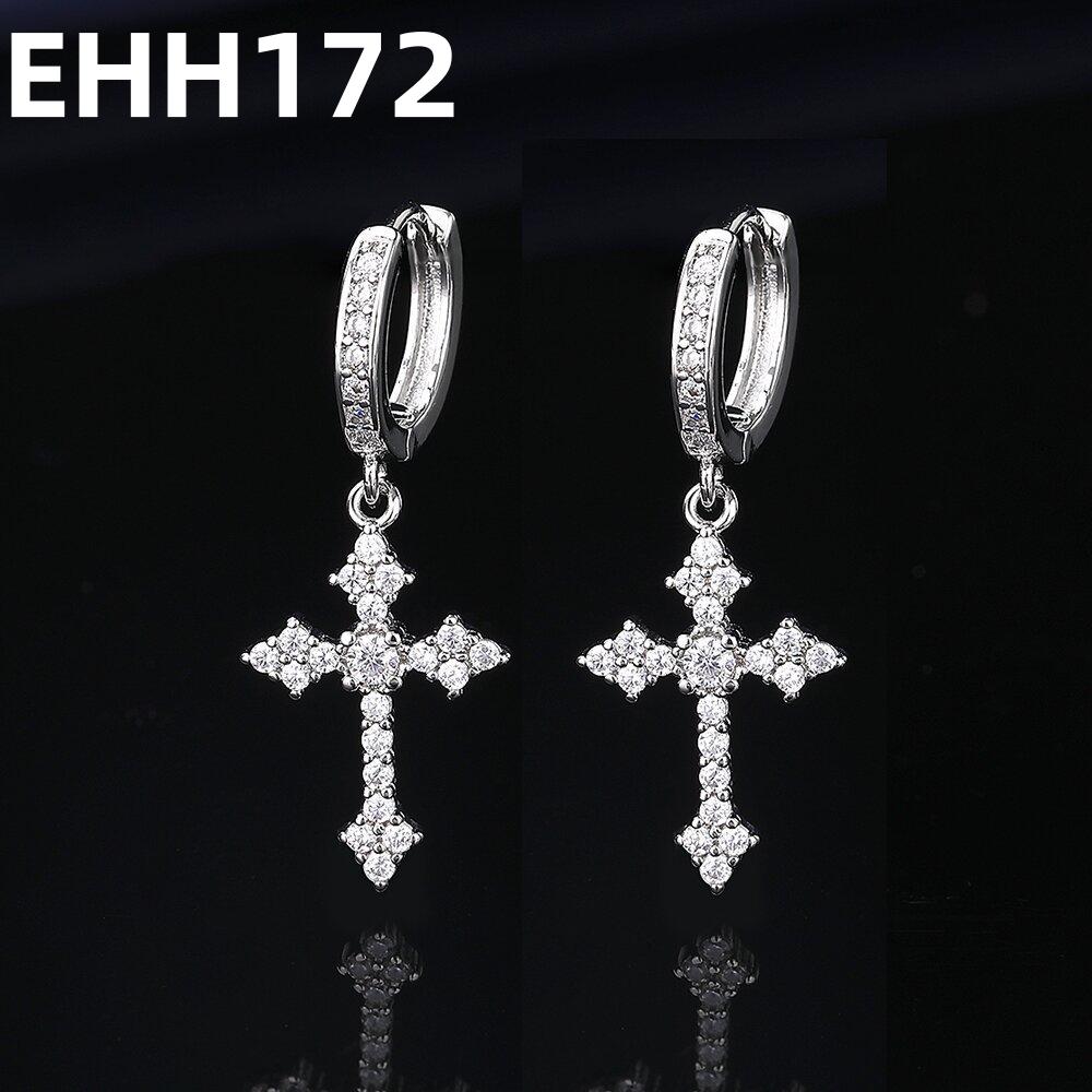 Fashion Classic Cross Earrings Inlaid With Aaaaa Crystal Zircon Women's And Men's Personalized Jewelry Earrings