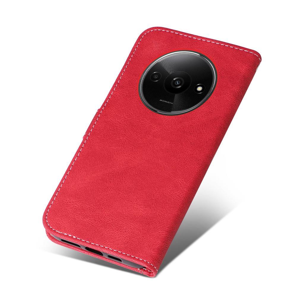For Xiaomi Redmi A3 4G/Poco C61 4G Case PU Leather Three-Color Splicing Folio Protective Cover