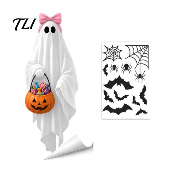 Ghost Glass Sticker Halloween Sticker, Cartoon Static Window Cling for Decals Parties, Waterproof Decoration Decal Home Office